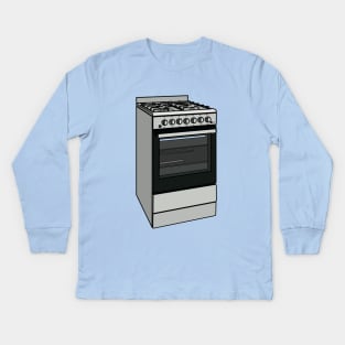 Electric stove cartoon illustration Kids Long Sleeve T-Shirt